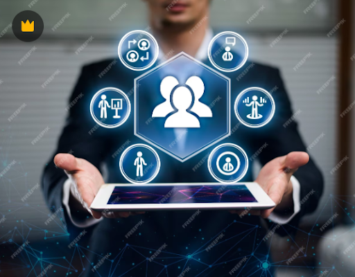 Man with an ipad, trying to choose best staffing solution