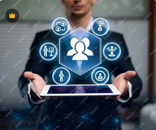 Man with an ipad, trying to choose best staffing solution